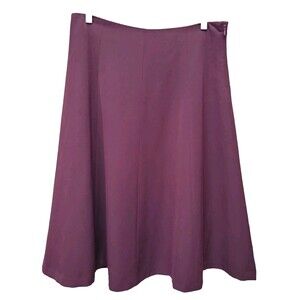 Rafaella Plum A-Line Side-Zip Lined Skirt Size 12